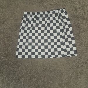 Checkered Black and White Women's Mini Skirt